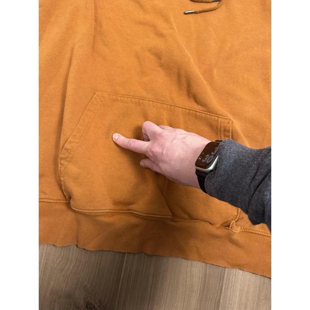 The North Face Hoodie Mens‎ 2XL Orange Fleece Pullover Tent Graphic Casual
